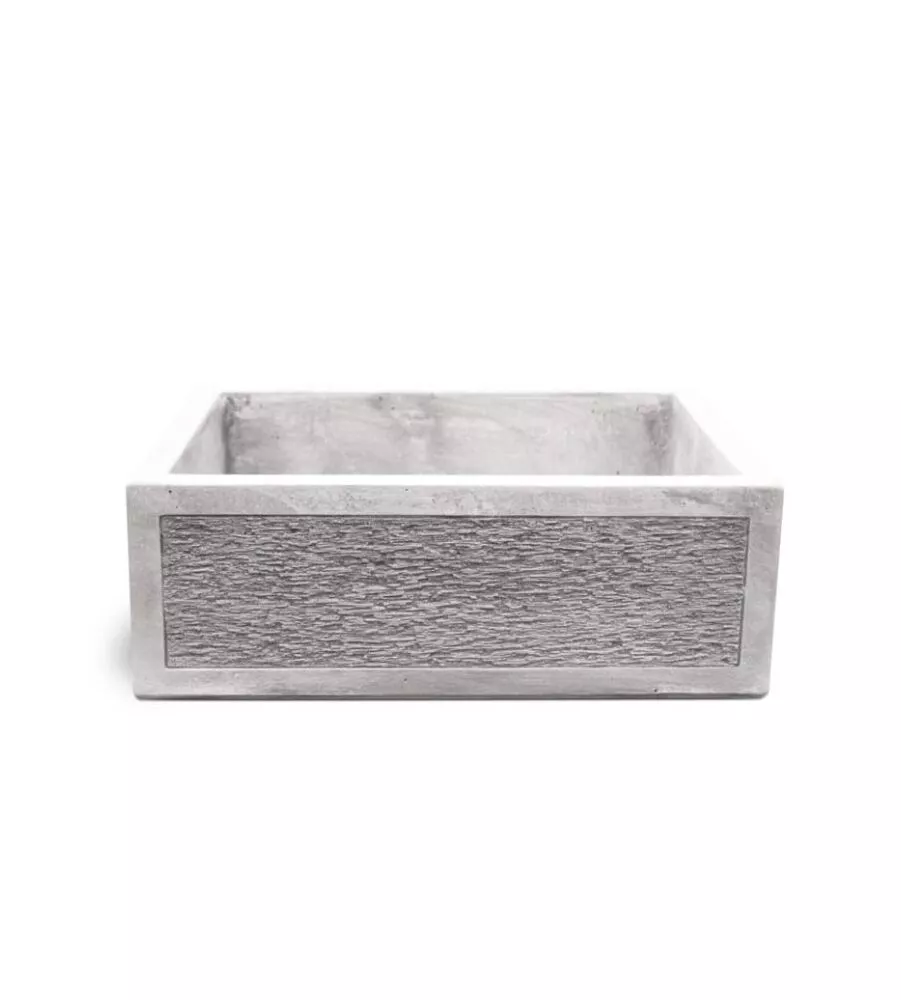 LAVELLO "BILBAO" ANTICATO COLORE GRIGIO - 45X35X16 CM